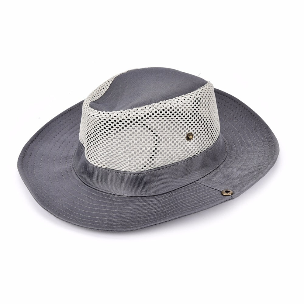 Wide Brim Cap Breathable Mesh Cap Outdoor Sport Hiking Fishing Camping Hat