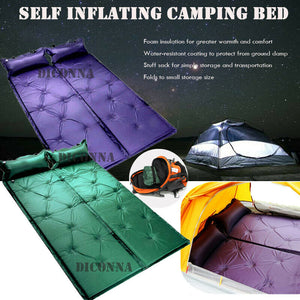 2019 Self Inflating Camping Roll Mat Pad Sleeping Bed 	Polyester Outdoor Automatic Inflatable Pillow Air Mattress