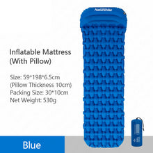 Load image into Gallery viewer, Naturehike Mat Outdoor Camping Inflatable Mattress Ultralight Air Bed Portable Tent Sleeping Pad Camp Moisture-proof Pad