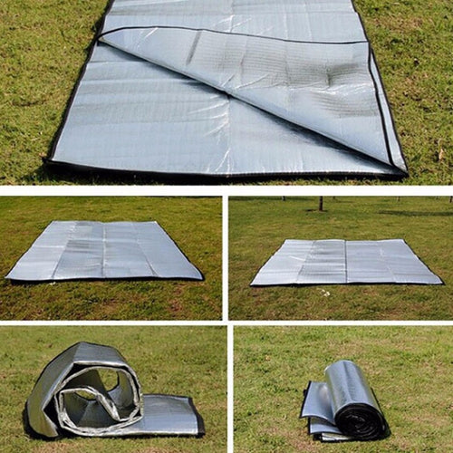 Double Sided Foldable Waterproof Aluminum Foil Mat Portable Outdoor Travel Beach Mat Sleeping Mattress for Camping Hiking NEW