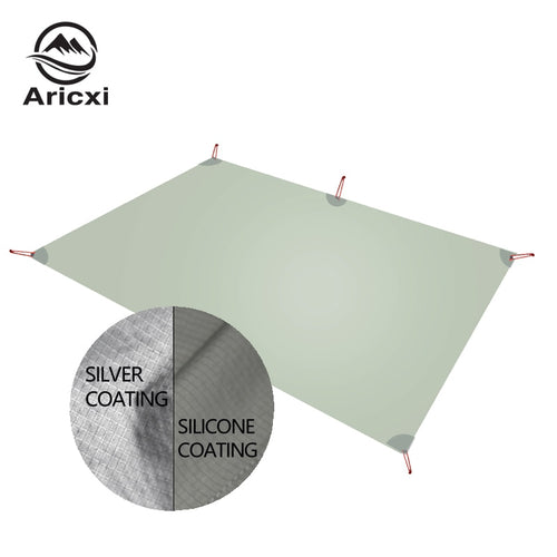 Aricxi Ultralight Tarp Lightweight MINI Sun Shelter Camping Mat Tent Footprint 15D Nylon Silicone silver coated enda Para Carro