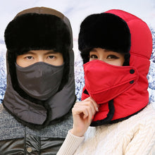 Load image into Gallery viewer, Men Women&#39;s Winter Fleece Hats Outdoor Sports Windproof Warm Cap Hiking Cycling Skiing Fishing Female Male Balaclava Hats