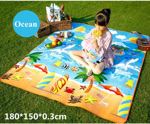 Picnic Mats 200*200cm Camping Moistureproof Outdoor Beach Mat Baby Climb Plaid Blanket Beach Yoga Baby 600D Oxford pad