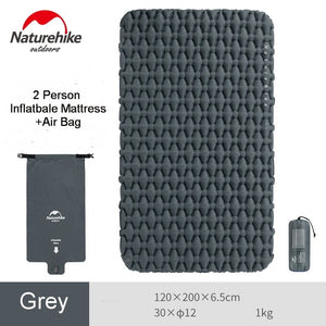 Naturehike Outdoor Ultralight Inflatable Mattress 2 Person Sleeping Pads Waterproof Bags Thicken Camping Mat W Fill Air Bag 970g